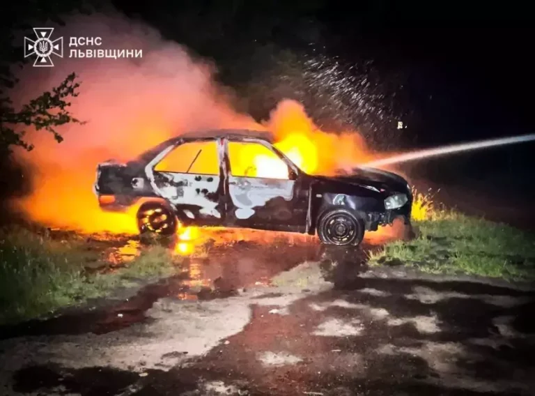 Нічна пожежа на Львівщині: Chery Amulet згорів дотла, – ФОТО