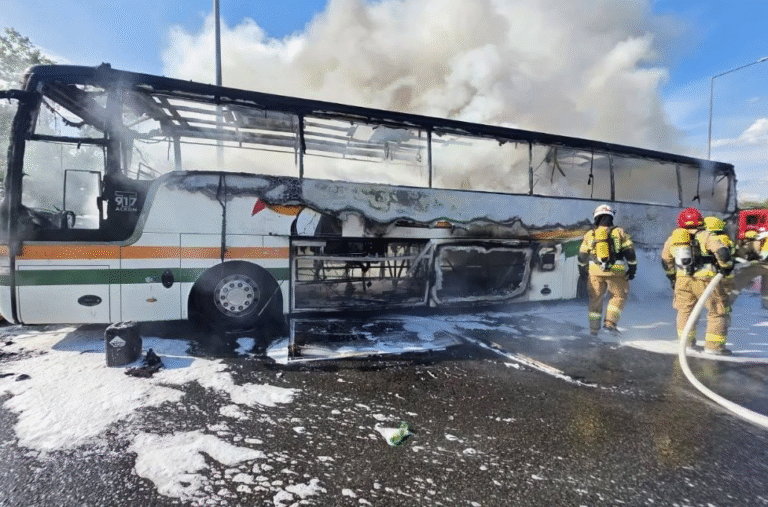 На шляху з Польщі до Львова згорів рейсовий автобус українського перевізника