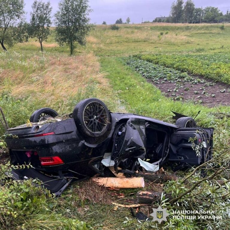 На Львівщині «Ауді» вилетів з траси та перекинувся: загинули двоє пасажирів, ще двоє травмовані, – ФОТО