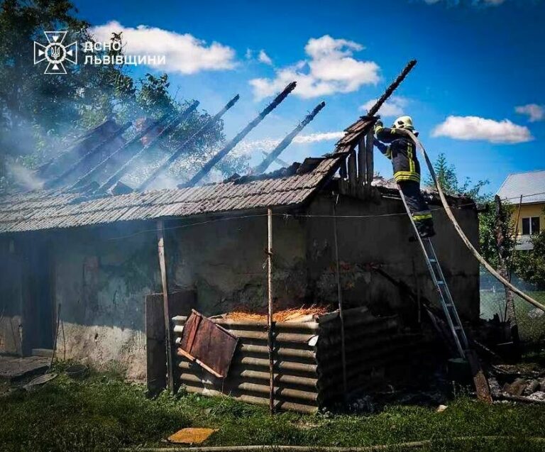 На Львівщині пожежники не дали вогню перекинутися на житлові будинки