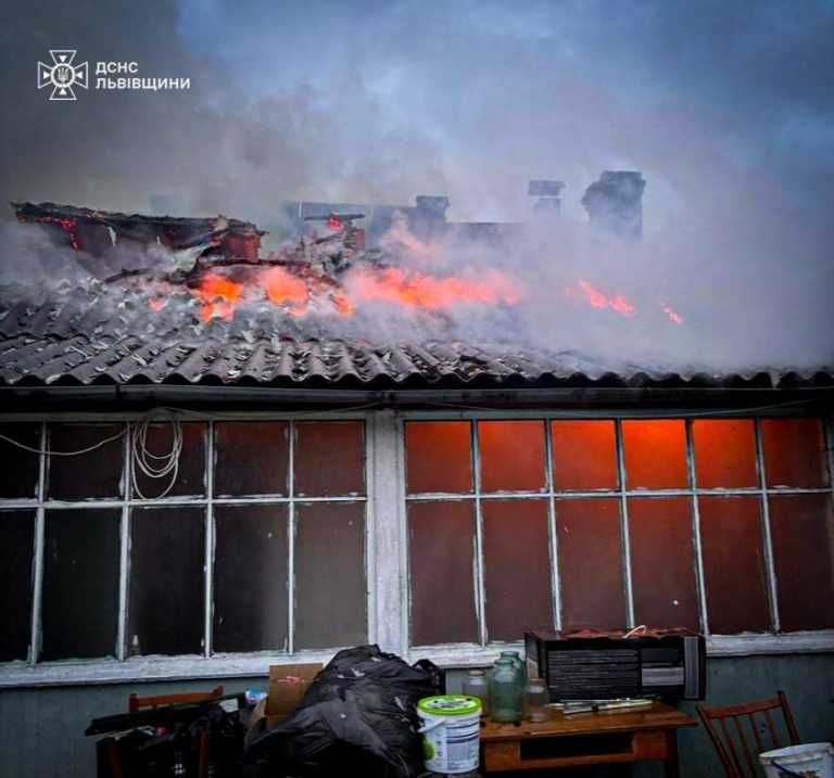 У Львівській області рятувальники запобігли знищенню двох будівель під час пожежі — ФОТО