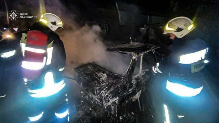 Рятувальники загасили нічне загоряння автомобіля на Львівщині