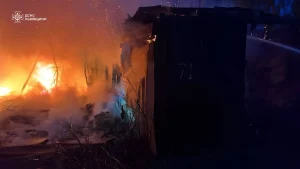 Львівські вогнеборці приборкали пожежу в гаражному комплексі