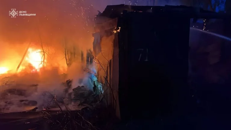 Львівські вогнеборці приборкали пожежу в гаражному комплексі