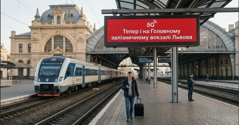 На Головному залізничному вокзалі Львова запрацювала мережа 5G у розширеній тестовій зоні
