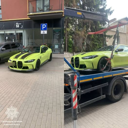 У Львові розкішне авто припаркували на забороненому місці