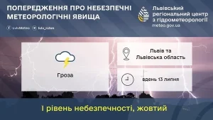 13 липня на Львівщині прогнозують туман і грози